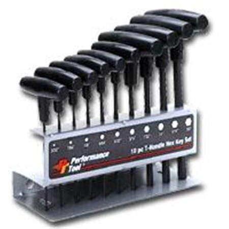 PERFORMANCE TOOL Wilmar WLMW80275 10 Piece Metric T-Handle Hex Key Set WLMW80275